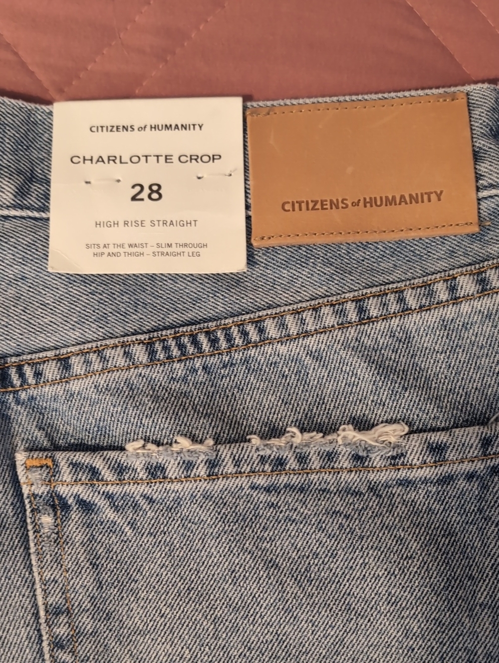 Citizens of Humanity Charlotte Crop High-Rise Straight Jeans โ Light Blue NWT - Picture 9 of 11